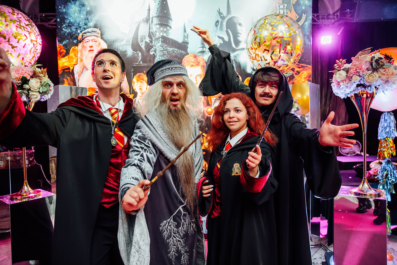 Вечеринка «Хогвартс» в декоративной фотозоне с аниматорами премиум-класса